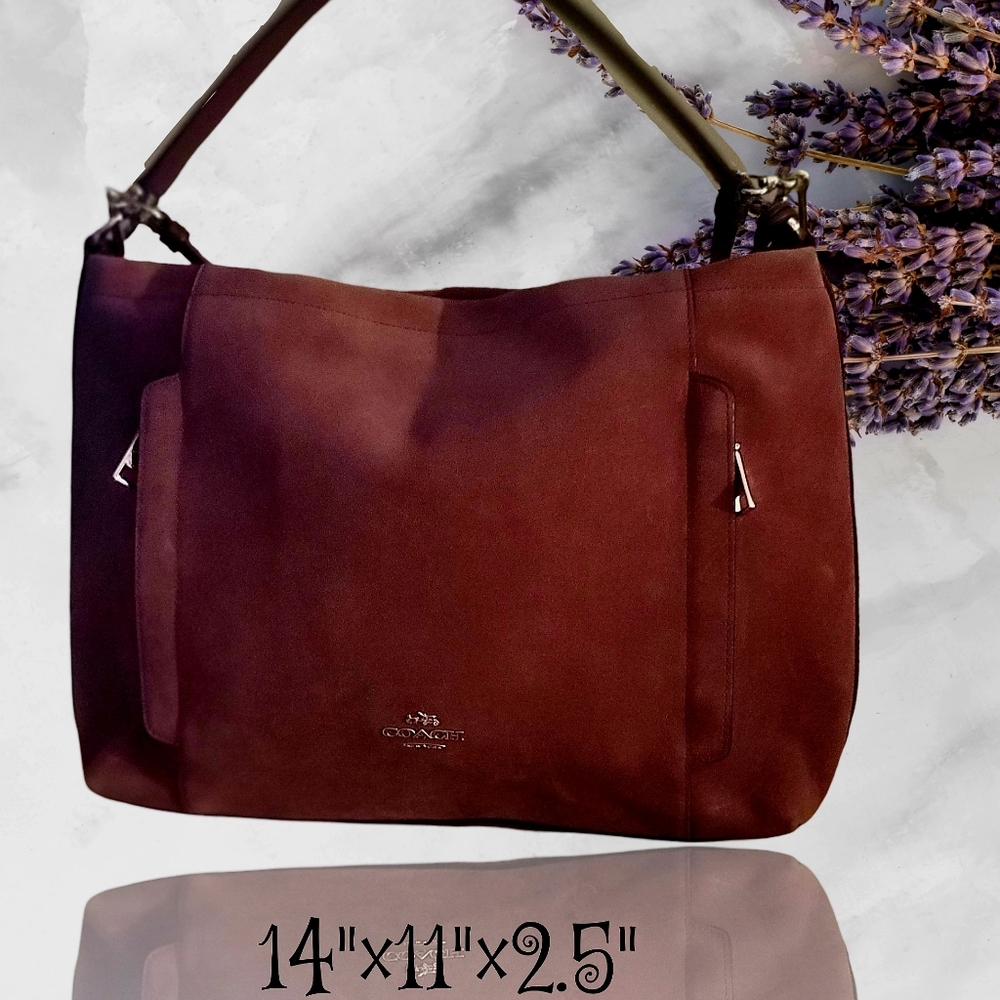 Coach burgandy suede shoulder bag